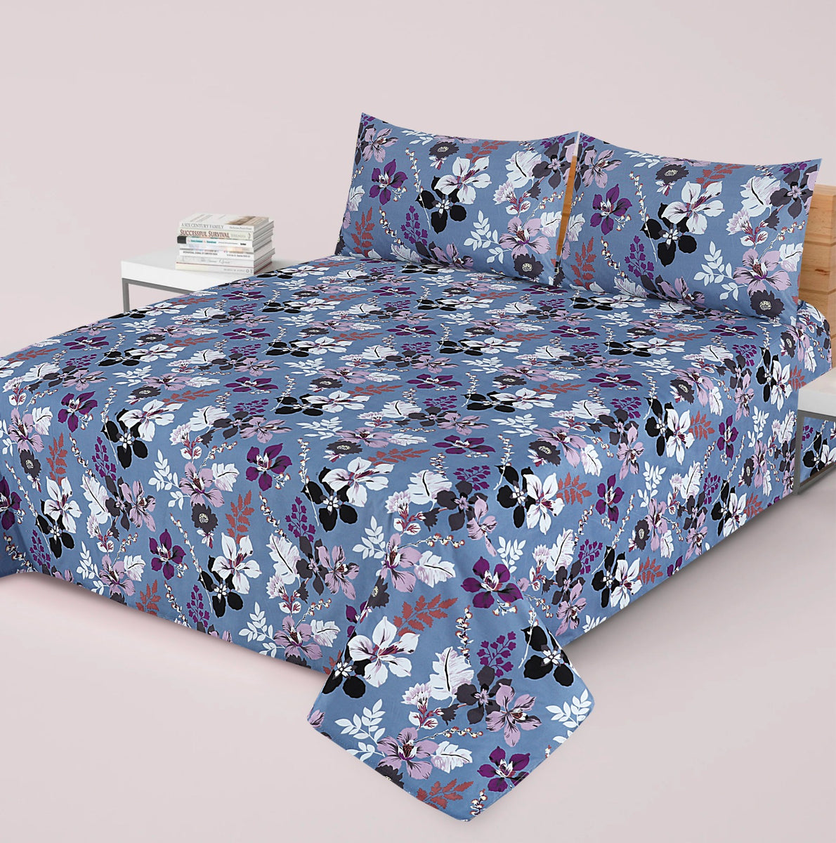 PRINTED PURE COTTON BEDSHEET DESIGN ASH-4001 – Alkaram Home Textile